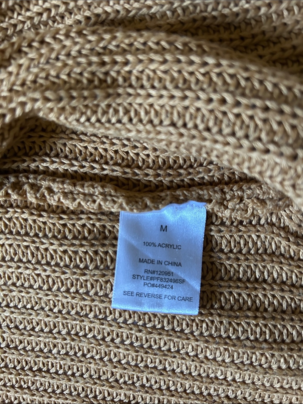 Women’s Lace-Back Knit Cardigan - Camel/Tan - Picture 4 of 4